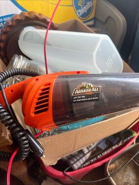 12V Car Vacuum Cleaner - Orange/Black